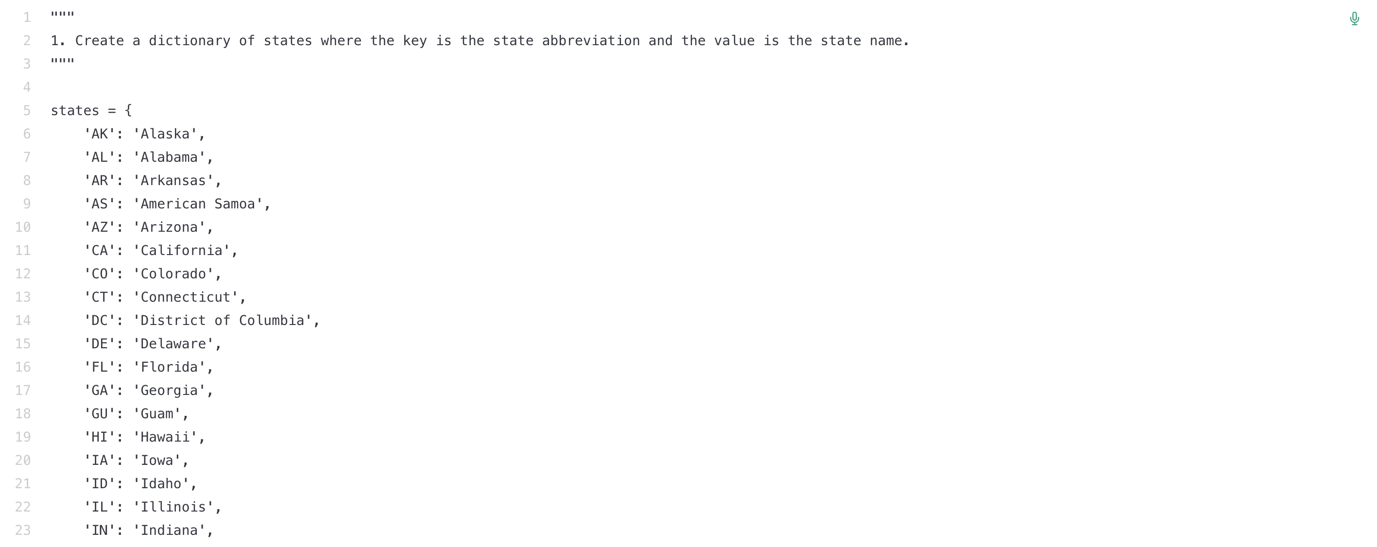 Create State Dictionary